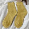 Calcetines de Felpa para Mujer en Otoño e Invierno, Forrados de Polar y Engrosados Resistentes al Frío de Media Pantorrilla para Calidez en Casa y Calcetines para el Piso Anti-Pilling Calcetines de Color Sólido para Mujer