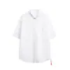 Camisa Branca de Alta Qualidade Nanxia para Homens, Camisa de Manga Curta para Homens, Estilo Hong Kong, Caimento Solto para Mulheres, Estilo Boyfriend, Manga Curta, Visual Jovem