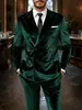 Traje de Terciopelo para Hombre Transfronterizo Traje Banquete Boda Padrino Traje Formal Traje de Dos Piezas Doble Botonadura