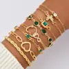 Joyería Transfronteriza Europea y Americana Metal Hip Hop Pulsera de Cadena Gruesa para Mujer Pulsera Retro de Cadena de Serpiente Set de Pulseras Pulsera