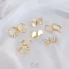 Aretes de Argolla con Disco Ovalado de Oro Relleno de 14K que Conservan el Color Hechos a Mano DIY Joyería para la Oreja Accesorios de Moda