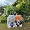 Bolsa de Passeio para Boneca de Algodão 20cm40cm50cm Bolsa à Prova de Poeira de PVC Transparente Bolsa de Exibição Suporte de Arame de Aço Bolsa de Armazenamento