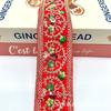 Novo em Estoque Acessório de Roupa de Renda Bordada com Castanha Estilo Chinês Código de Barras Renda Étnica com Lantejoulas Douradas 5cm de Largura