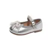 Zapatos de piel para niñas de 3 a 6 años, zapatos de princesa con lazos, zapatos de piel estilo Mary Jane para primavera y otoño, adecuados para combinar con faldas y para actuaciones