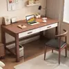 Escritorio de madera maciza, disponible en tamaños 80/90/110 cm, adecuado para uso junto a la cama, trabajo de oficina para adultos, estudio de estudiantes, escritura en el dormitorio y como escritorio de computadora