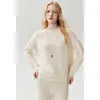 ¡Conjunto de alta calidad! Nueva colección de otoño e invierno: suéter de punto de cachemira para mujer con cuello redondo y un borde de flecos en la parte delantera