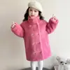 Casaco de pele para meninas, nova coleção outono/inverno 2026, casaco de inverno estiloso e quente para crianças, agasalho da moda