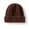 Chapéu de lã feminino de tricô trançado em cashmere, quente, estiloso, versátil, espesso, pós-parto, à prova de frio, protetor de orelhas, touca, frete internacional
