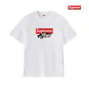 Camiseta de alta qualidade da moda americana transfronteiriça com logo de letra Supreme estampado, unissex, corte solto, manga curta casual