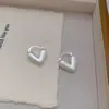 Pendientes Retro Populares Personalizados con Forma de Corazón Cepillado Transfronterizos Cobre Sólido Pesado Chapado en Oro Real Pendientes Versátiles de Temperamento para Mujeres