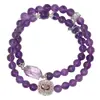 Pulsera de Piedras Preciosas de Múltiples Capas Estilo Nuevo de Alta Gama Imitación Amatista para Mujer, Joyería de Pulsera de Cristal Regalo, Diseño para Mejorar la Fortuna para Mujeres