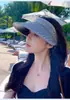 Sombrero de Sol Vacío para Mujer 2024 Nuevo Moda de Verano Piedra de Perro Sombrero de Sol Protector Solar para Exteriores con Protección UV Grande para Montar