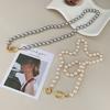 Entrada Francesa Lujo Vintage Realmente Muchos Cáñamo Gris Plateado Shijia Zhengyuan Collar de Perlas Moda Combinable Cadena para Clavícula de Gama Alta