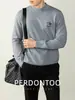 [Lana Modal] Suéter Grueso con Bordado de Polo para Hombre, Cálido de Invierno, Cuello Alto, Cómodo Tejido Básico