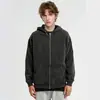 Sudadera con capucha y cremallera lavada vintage transfronteriza 400g, corte holgado extragrande