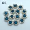 Direto da fábrica redondo girassol strass disco broche perfurado garra dupla flor strass faça você mesmo material para acessórios de cabelo feitos à mão atacado