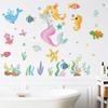 Nova LD96044 desenhos animados mundo subaquático bonito sereia quarto das crianças casa decoração de parede adesivos de parede autoadesivo