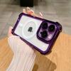 Funda con Succión Magnética Airbag Adecuada para iPhone 15 Pro Max, Funda Transparente para Apple 17, 18 y 16, Cobertura Total con Película para Lente