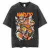 Talla Europea Transfronteriza Algodón Hombres Vintage Estampado de Anime Japonés Oversize t