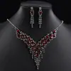 Set de Collar Transfronterizo, Aretes, Joyería, Set para Vestido de Banquete, Accesorios de Novia Modernos y Versátiles al por Mayor, Trébol de Cuatro Hojas