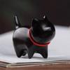 Estilo Minimalista Creativo Sándalo Verde, Sándalo Negro, Talla en Madera Arcoíris, Gato Campana Confiado, Ciervo, Adorno de Mascota de Té para Escritorio