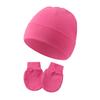 Conjunto de Chapéu e Luvas para Bebê Touca para Recém-Nascidos Meninos Meninas Gorro de Algodão para Bebê