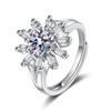 Nuevo Anillo de Girasol de Diamante Moussaint Estilo Coreano para Mujer Moda Trendy Diamante Cuadrado T Abertura Lujo Mayorista Anillo