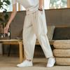 Pantalones Casuales de Lino para Hombre Estilo Coreano Moderno 2023 Pantalones Holgados de Algodón y Lino Verano Delgados Holgados de Pie Largo hasta el Tobillo