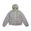 Preenchido com 90% de Penugem de Pato Branco, Estilo Básico com Capuz, Jaqueta Puffer com Capuz Color-Blocking Sem Enchimento de Penugem, Absorção de Calor e Bloqueio de Temperatura 9901