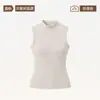 Chaleco de Lana de Cuello Semialto para Mujer Otoño/Invierno, Top Base de Manga Larga de Terciopelo de Modal y Algodón Ajustado para Viajar