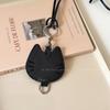 Pequeno e bonito porta-moedas de couro colar pingente feminino fone de ouvido estojo corda de couro corrente de lã acessórios longos bolsa de armazenamento