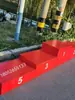 Podio de acero y madera para competiciones infantiles y de adultos, podio plegable para eventos de atletismo, colores y tamaños.
