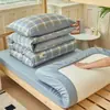 Conjunto de cama puro algodão de três peças para estudantes universitários, lençol de cama 100% algodão, capa de edredom, protetor de colchão, roupa de cama de solteiro para dormitório