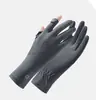 Luvas de Proteção Solar Femininas de Verão Antiderrapantes de Seda Gelada Anti-ultravioleta Respiráveis Camada Fina Pulso Bracelete para Ciclismo e Direção Viagem ao Ar Livre