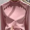 Camiseta interior térmica DeRong de cuello medio alto para mujer, 260g, nueva para otoño e invierno, ajustada, elegante, versátil, camiseta interior para mujer