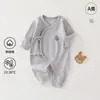 Enterizo con Lazos para Bebé de 0-6 Meses Pijama de Bebé para Primavera y Otoño Ropa de Una Pieza Atuendo de Mariposa para Recién Nacido Ropa de Estilo Monje