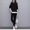 Traje deportivo casual estilo estación europea para mujer, otoño, nuevo, suelto, moda, talla grande, estilo western, reductor de edad, para llevar con amigas