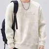 Sudadera Pesada Redonda para Hombre Americano 2025 Nuevo Juvenil Guapo Falso Dos Piezas Superior Chaqueta de Primavera y Otoño Talla Grande