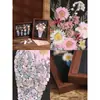Marco de fotos para flor seca de nácar con relieve, flor preservada, jarrón, pintura, paquete de material DIY, adorno hecho a mano, regalo, otro tejido