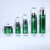 Fabricante Xingbotu Verde Galvanizado Reto Redondo Produto para Skincare Frasco de Vidro 100ml para Embalagem de Loção e Cosméticos