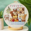 Kit de Materiais DIY para Assar Esquilo Conjunto de Bordado de Animal Fofo para Iniciantes Decoração de Casa Presente Artesanal