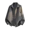 Camisa Suelta de Solapa de Color Degradado para Hombre Otoño Nuevo Estilo Estilo Ropa de Trabajo Versátil Top de Manga Larga Chaqueta