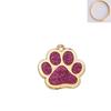 Aleación de Zinc Collar para Mascotas Etiqueta Grabado Láser Rosa Brillante Dorado Huella de Pata Etiqueta para Perro Joyería Colgante Placa de Nombre