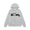 Ida. Sply Suéter con Capucha de Algodón Holgado con Cremallera Cardigan Patch Estilo Europeo y Americano Transfronterizo Hip Hop Urbano Tendencia