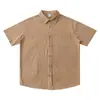 Camisa Japonesa Holgada a Rayas Grises Versátil para Hombre Diseño de Nicho Sentido Simple Top de Manga Larga para Viajero Diario para Pareja Principios de Otoño