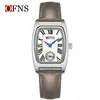 Ofns Comercio Exterior Wholesale Reloj de Mujer Forma de Barril Dos Manecillas Medio Cuarzo Resistente al Agua Números Romanos Reloj de Mujer Retro