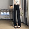 Pantalones con hebilla de estilo nacional chino para mujer, pantalón informal, holgado, de cintura alta y pierna ancha, de verano