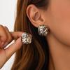 Moda Transfronteriza Europea y Americana Estilo Ins Pendientes Colgantes Sexys con Estampado de Leopardo para Mujer Pendientes Geométricos Irregulares en Forma de C de Resina Creativa