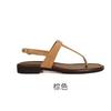 Sandálias Femininas de Verão Trendy Retro T-Strap Estilo Férias Versátil Fivela de Metal