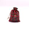 Nueva bolsa de regalo navideña de algodón a cuadros, paquete de Amazon, bolsa de dulces de Adviento con cuenta regresiva de bolsillo, conjunto navideño